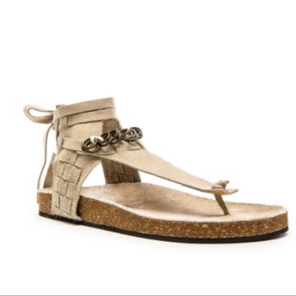 Free people suede wrap tie sandals
